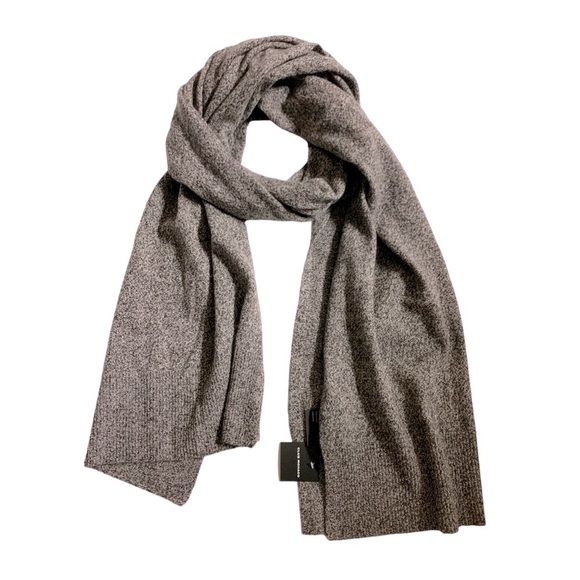 NEW Club Monaco 100%  Cashmere knit Scarf brown mix/Brun size one - Picture 1 of 8